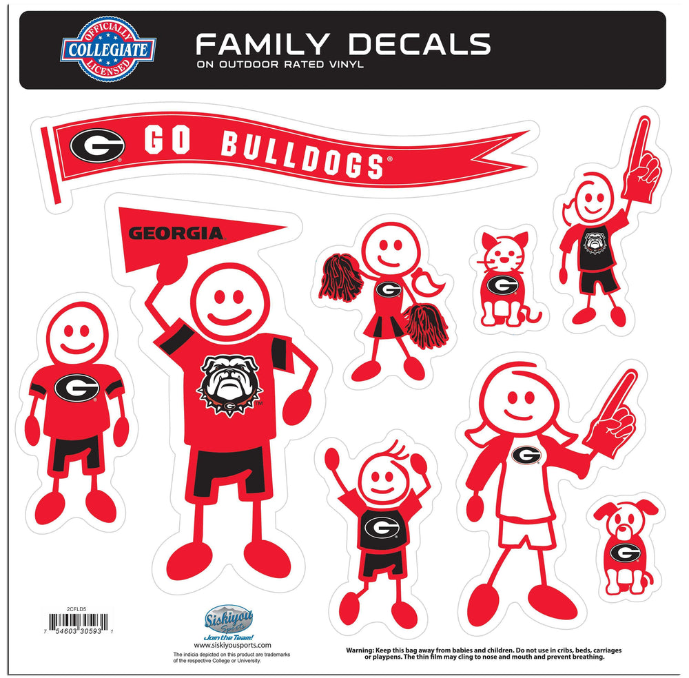 Georgia Bulldogs Family Decal Set Large - Georgia Bulldogs - Flyclothing LLC