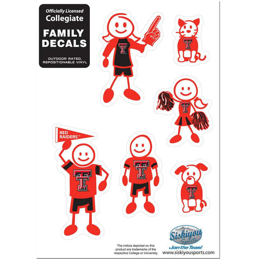 Texas Tech Raiders Family Decal Set Small - Texas Tech Raiders - Flyclothing LLC