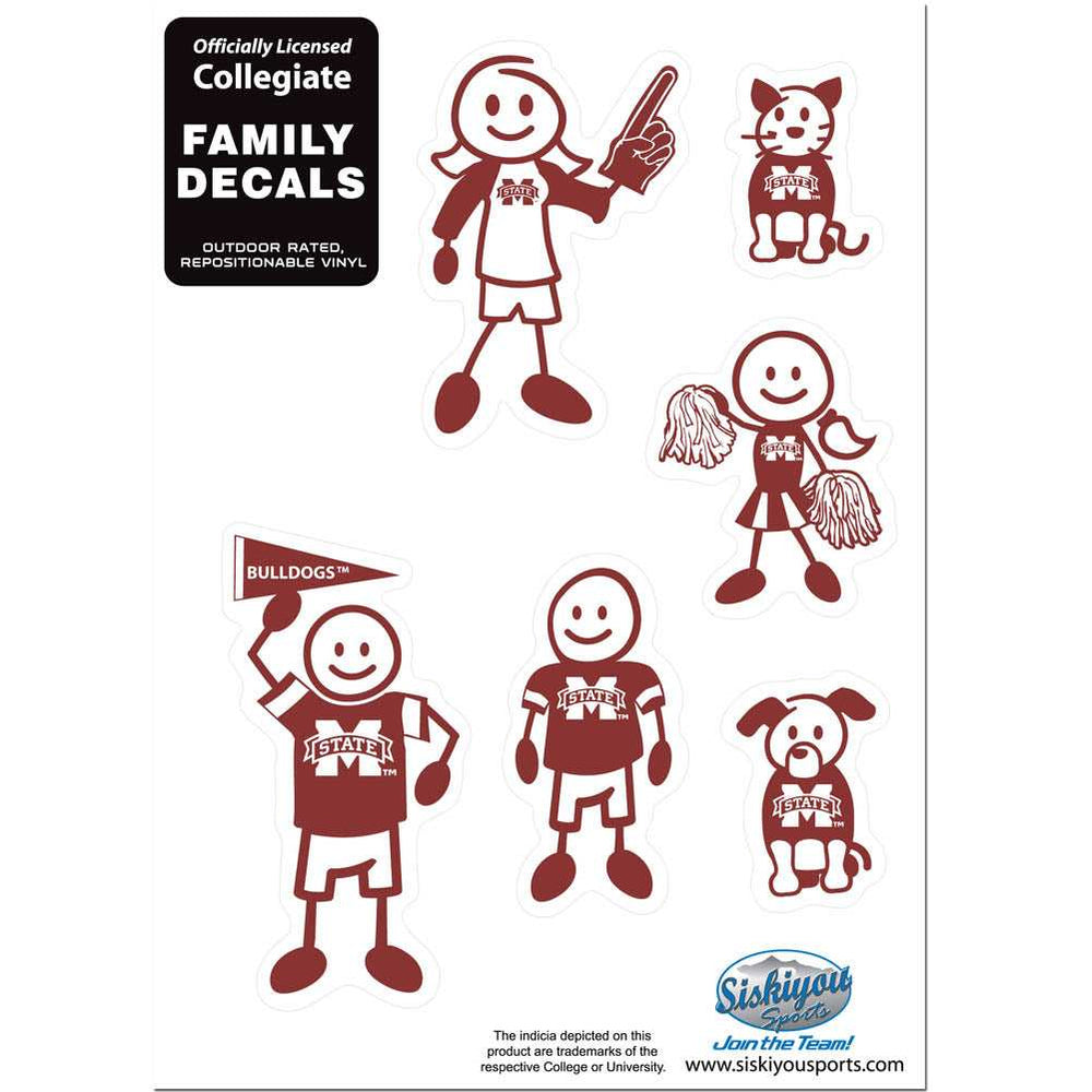 Mississippi St. Bulldogs Family Decal Set Small - Mississippi St. Bulldogs - Flyclothing LLC