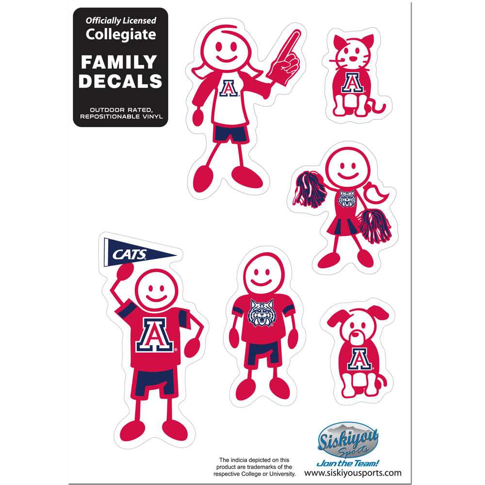 Arizona Wildcats Family Decal Set Small - Arizona Wildcats - Flyclothing LLC