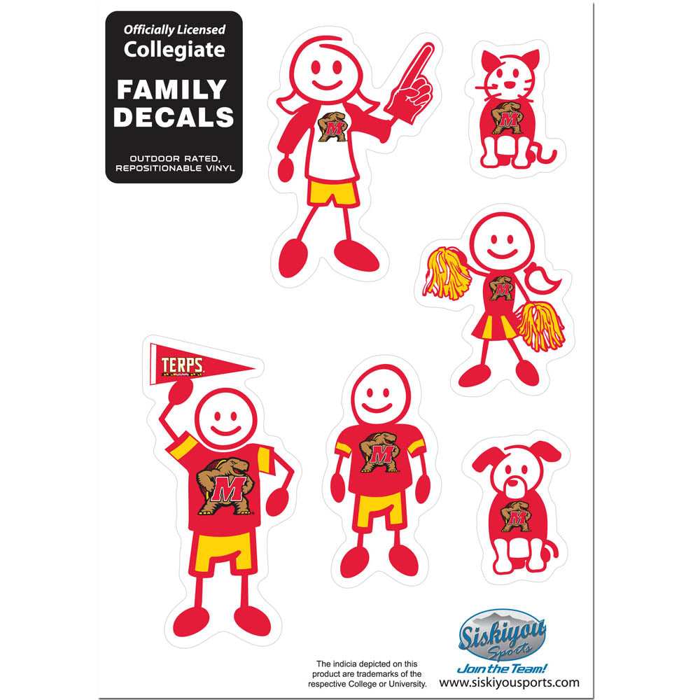 Maryland Terrapins Family Decal Set Small - Maryland Terrapins - Flyclothing LLC