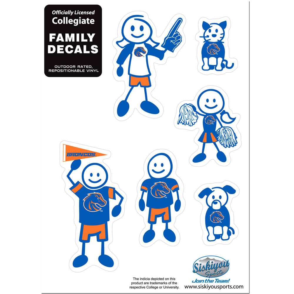 Boise St. Broncos Family Decal Set Small - Boise St. Broncos - Flyclothing LLC