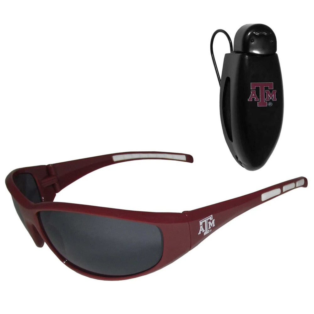 Texas A & M Aggies Wrap Sunglass with Visor Clip - Texas A&M - Flyclothing LLC