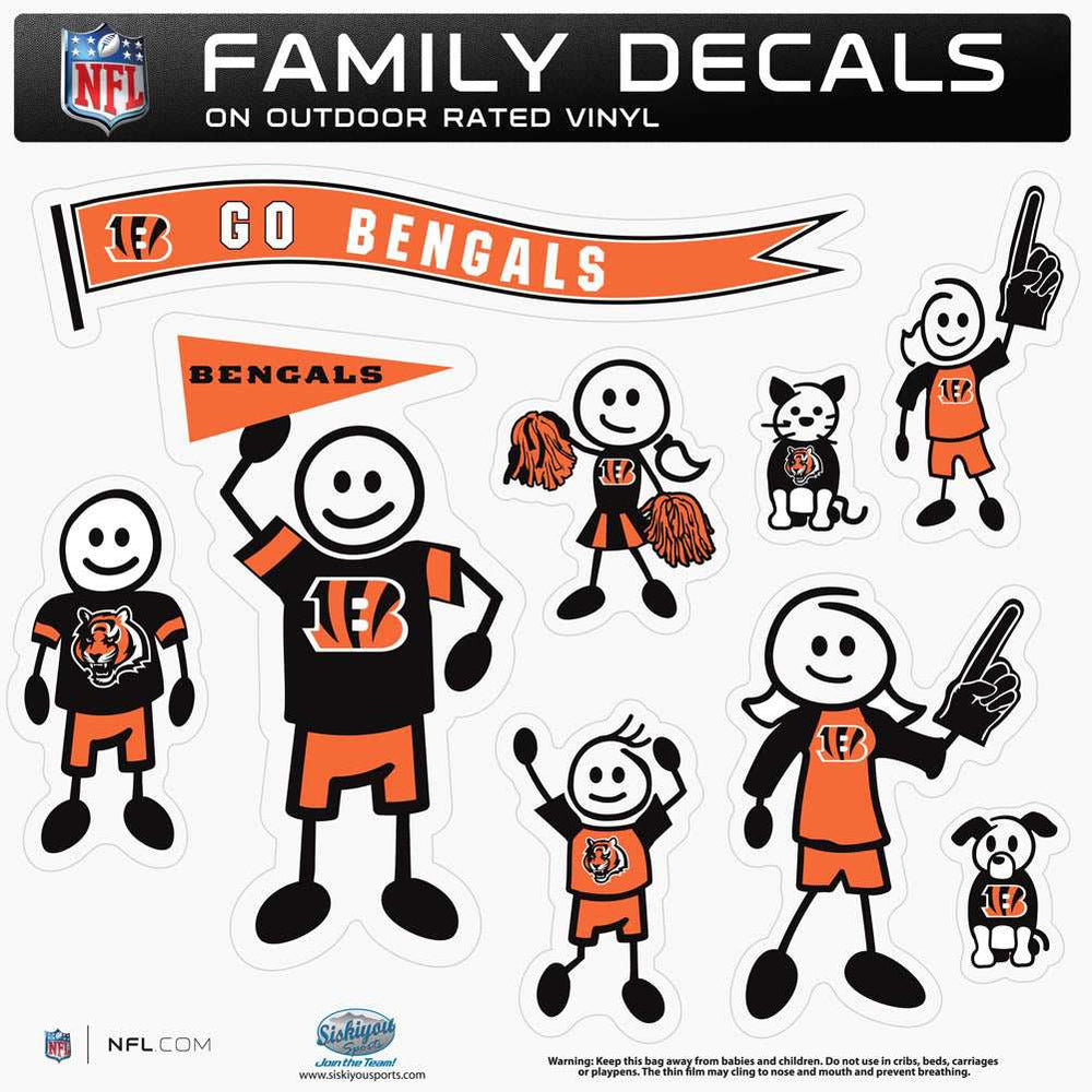 Cincinnati Bengals Family Decal Set Large - Cincinnati Bengals - Flyclothing LLC