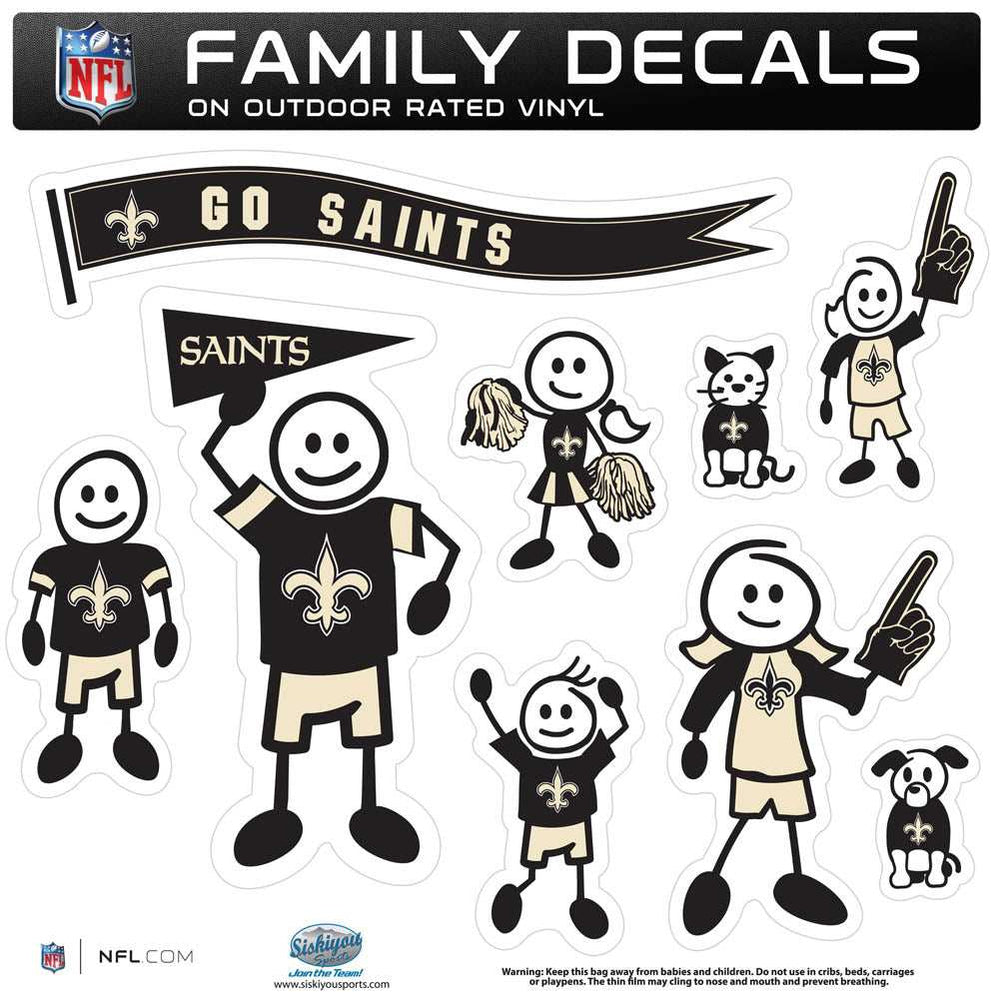 New Orleans Saints Family Decal Set Large - New Orleans Saints - Flyclothing LLC