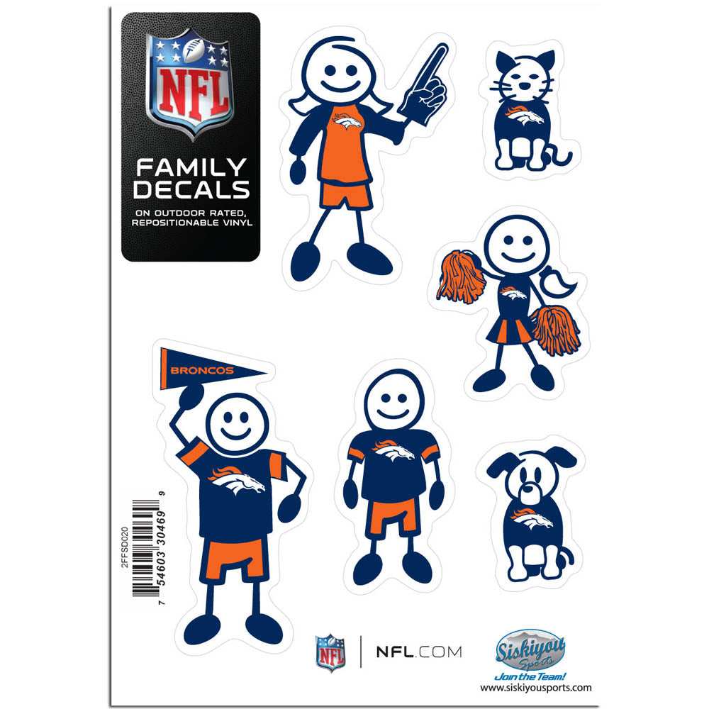 Denver Broncos Family Decal Set Small - Denver Broncos - Flyclothing LLC