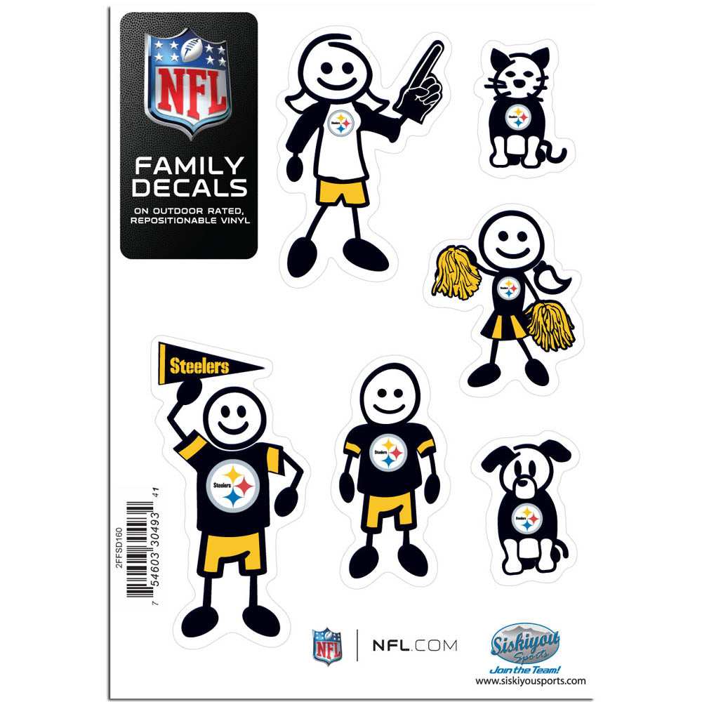 Pittsburgh Steelers Family Decal Set Small - Pittsburgh Steelers - Flyclothing LLC