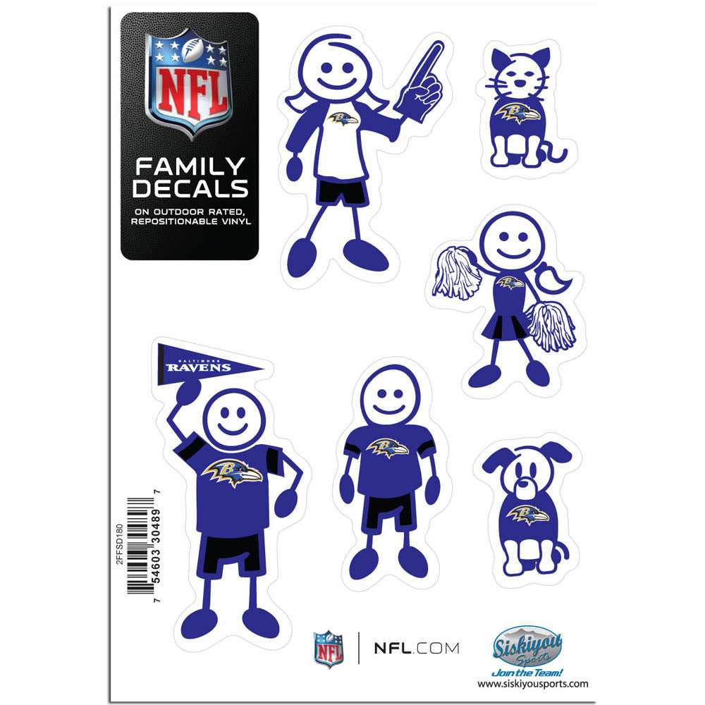 Baltimore Ravens Family Decal Set Small - Baltimore Ravens - Flyclothing LLC