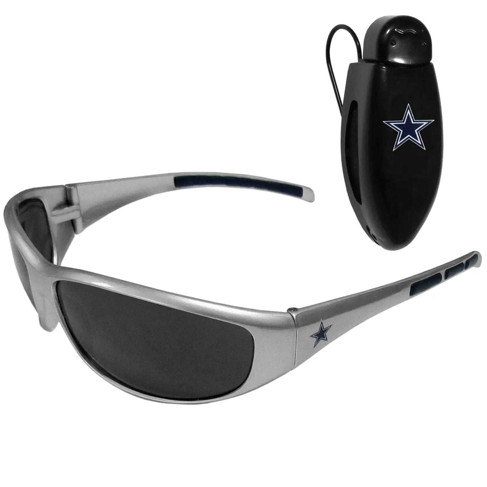 Dallas Cowboys Wrap Sunglass with Visor Clip - Dallas Cowboys - Flyclothing LLC