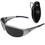 Dallas Cowboys Wrap Sunglass with Visor Clip - Dallas Cowboys - Flyclothing LLC