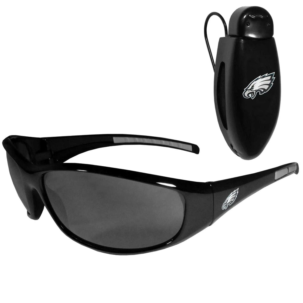 Philadelphia Eagles Wrap Sunglass with Visor Clip - Philadelphia Eagles - Flyclothing LLC