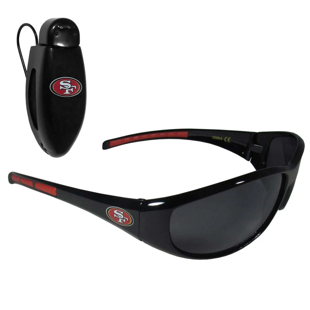 San Francisco 49ers Wrap Sunglass with Visor Clip - San Francisco 49ers - Flyclothing LLC