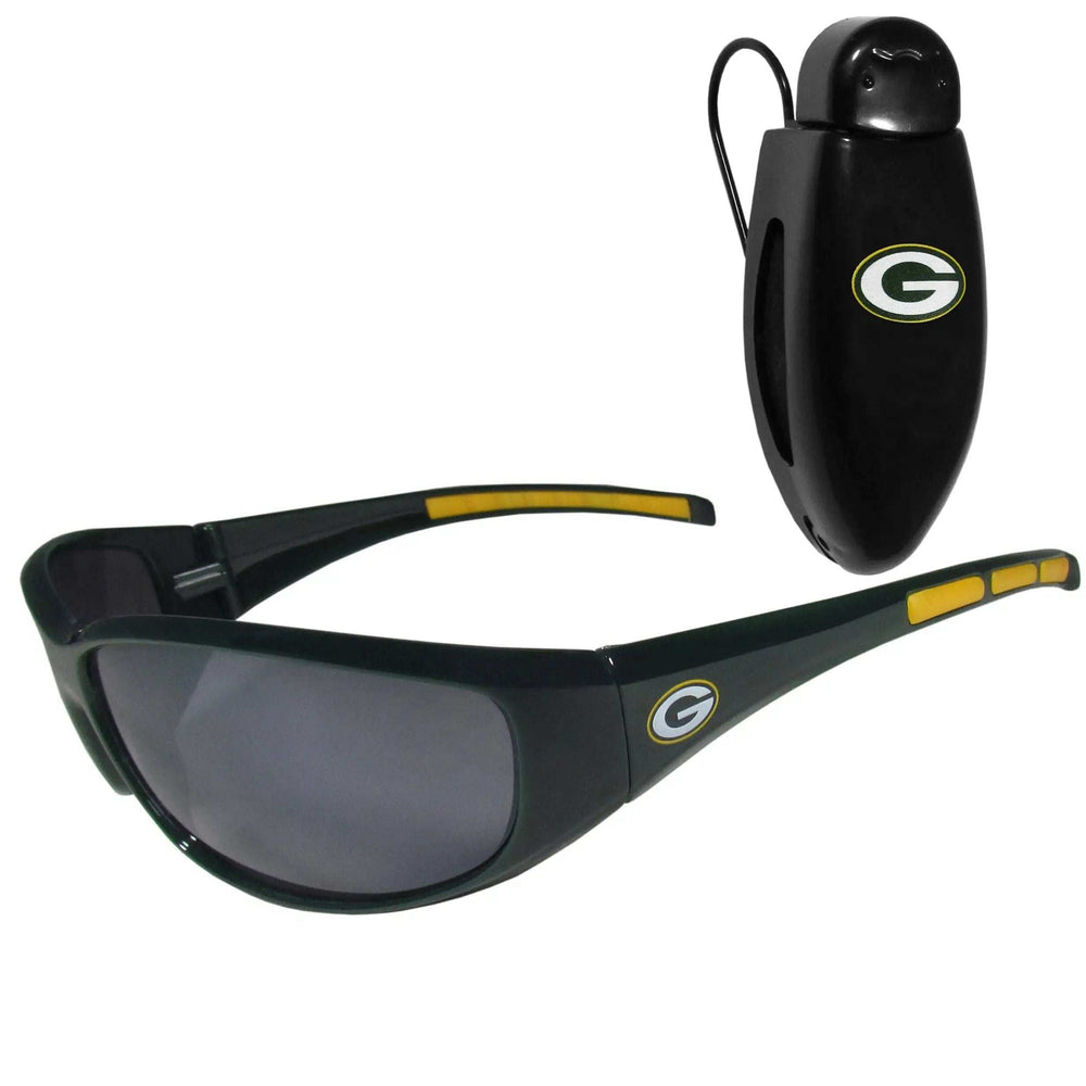 Green Bay Packers Wrap Sunglass with Visor Clip - Green Bay Packers - Flyclothing LLC