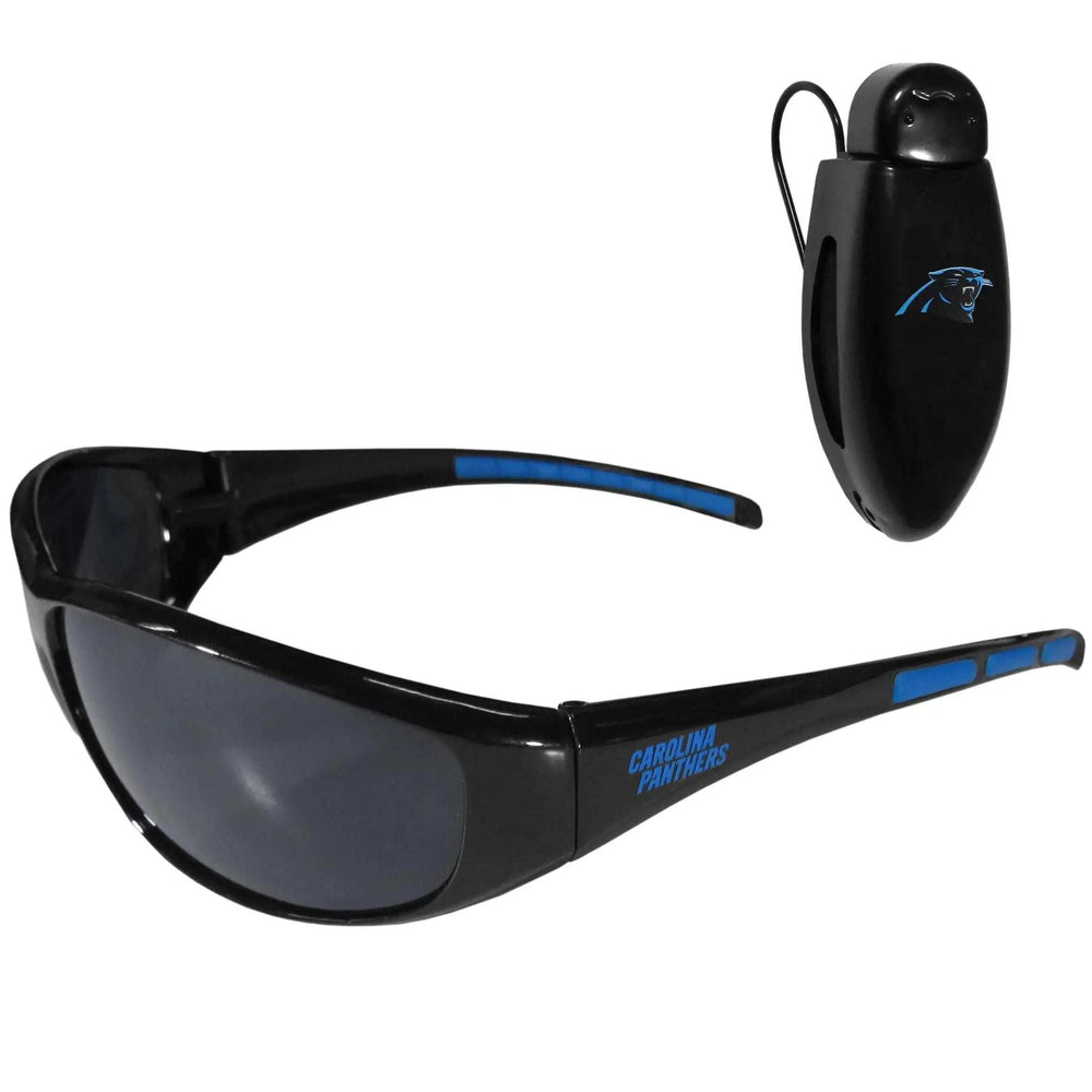 Carolina Panthers Wrap Sunglass with Visor Clip - Carolina Panthers - Flyclothing LLC