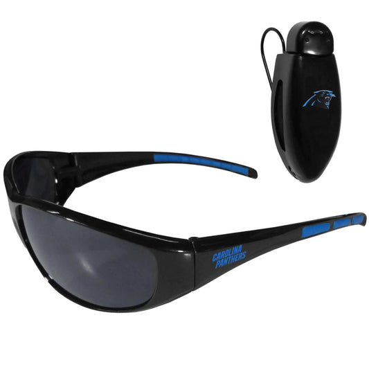 Carolina Panthers Wrap Sunglass with Visor Clip - Carolina Panthers - Flyclothing LLC