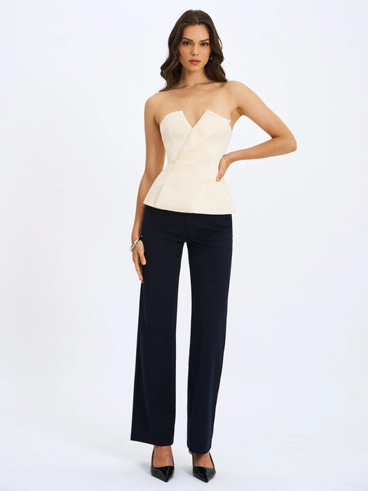 Yanin Navy Low-Rise Straight Leg Pants - Miss Circle - Flyclothing LLC