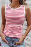 Striped Round Neck Tank - Trendsi - Flyclothing LLC