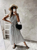 Ruffled Surplice Printed Cap Sleeve Dress - Trendsi - Flyclothing LLC