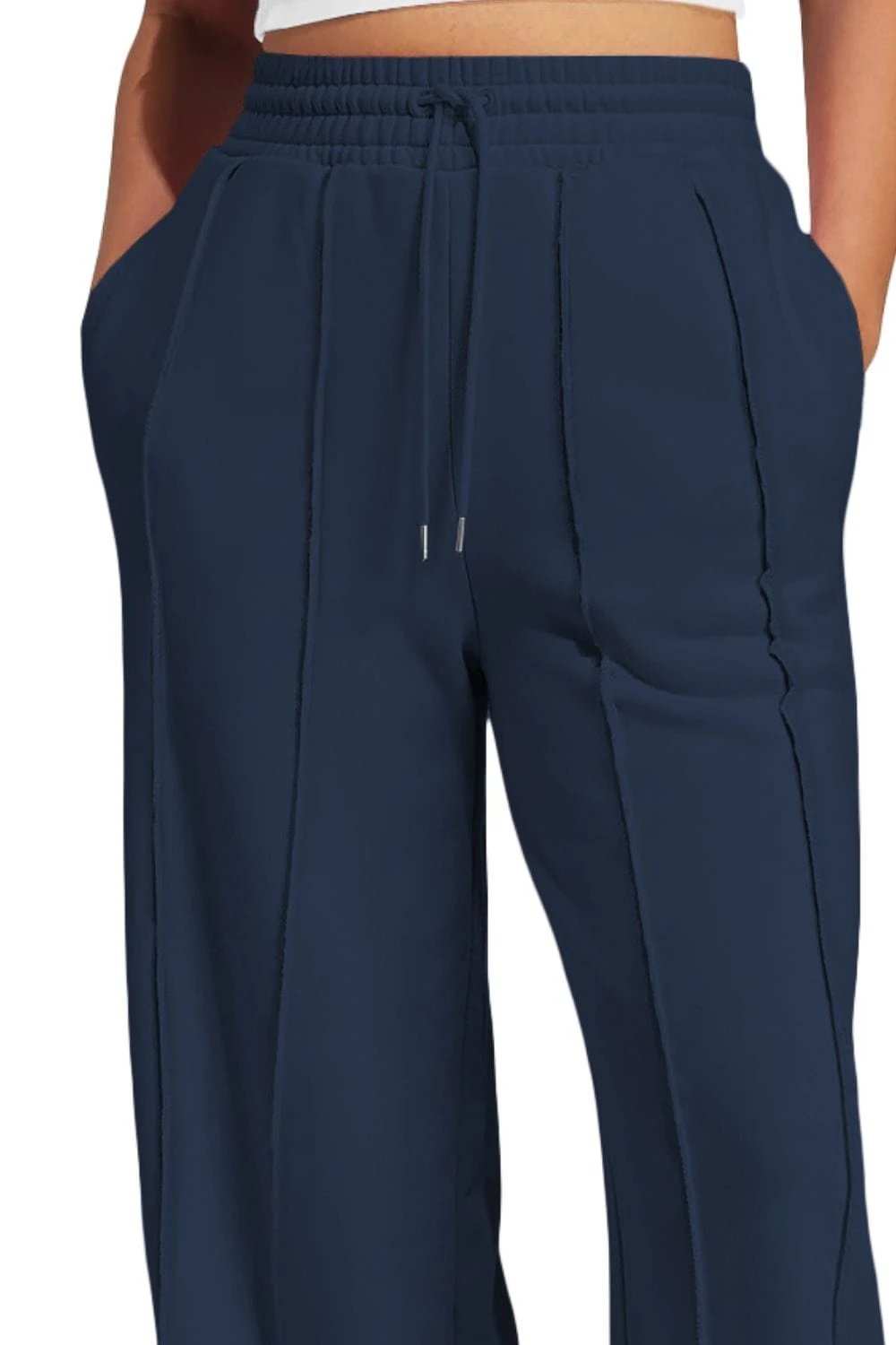 Drawstring Wide Leg Active Pants - Trendsi - Flyclothing LLC