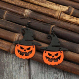 Wooden Pumpkin Shape Earrings - Trendsi - Flyclothing LLC