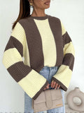 Color Block Long Sleeve Sweater - Trendsi - Flyclothing LLC