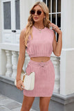 Round Neck Sleeveless Top and Drawstring Skirt Set - Trendsi - Flyclothing LLC