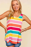 Haptics Round Neck Striped Knit Tank - Trendsi - Flyclothing LLC