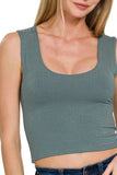 Zenana Double Layered Cropped Tank Top - Trendsi - Flyclothing LLC