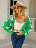 Angel Wings Flower Open Front Long Sleeve Cardigan - Trendsi - Flyclothing LLC