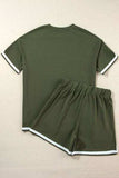 Contrast Trim Tee and Shorts Set - Trendsi - Flyclothing LLC