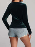 Ruched Surplice Long Sleeve Top - Trendsi - Flyclothing LLC
