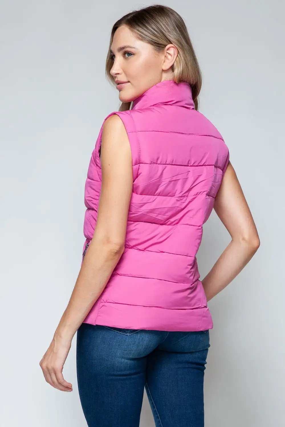 Snobbish Zip Up Turtleneck Vest with Pockets - Trendsi - Flyclothing LLC
