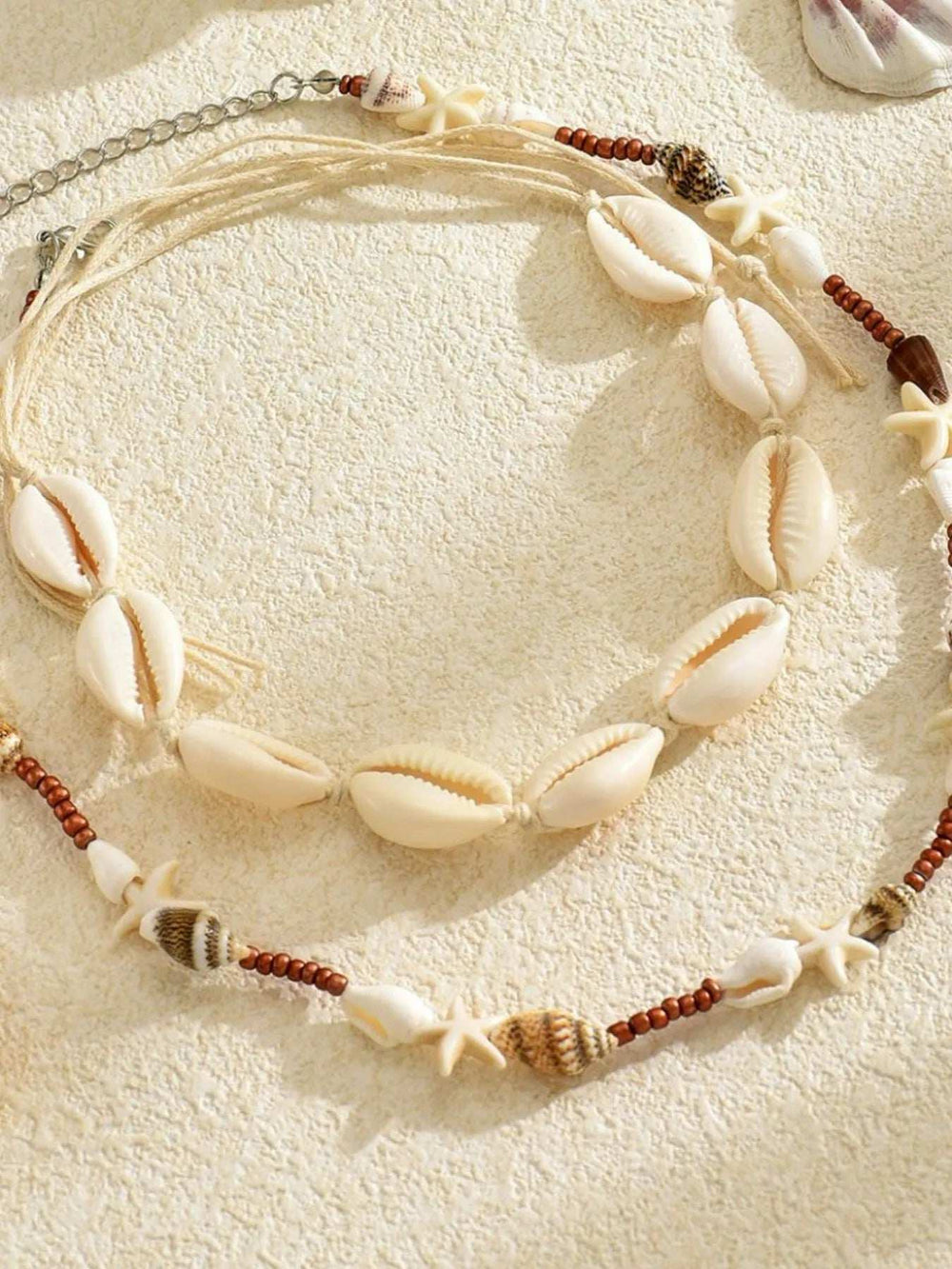 2 Piece Shell Charm Necklace - Trendsi - Flyclothing LLC