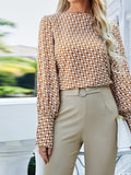 Printed Long Sleeve Blouse - Trendsi - Flyclothing LLC