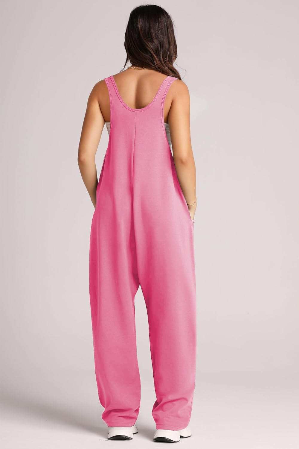 Wide Strap Jumpsuit with Pockets - Trendsi - Flyclothing LLC