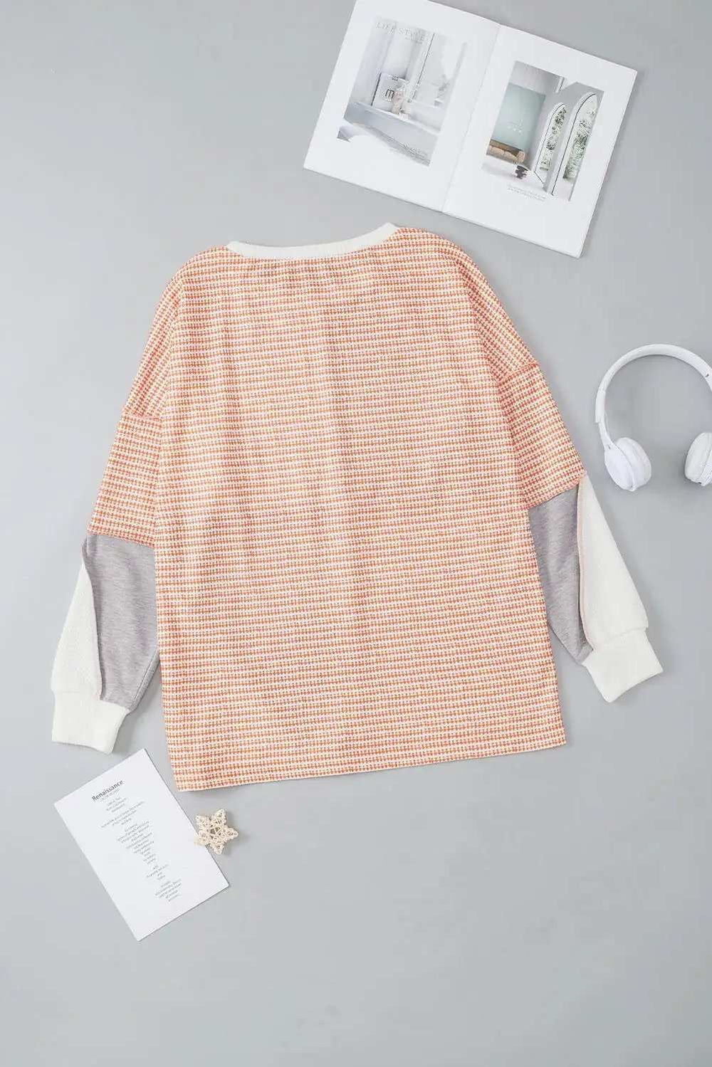 Exposed Seam Color Block Round Neck Top - Trendsi - Flyclothing LLC