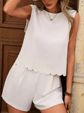Sleeveless Bow-Tie Back Tank and Shorts Set - Trendsi - Flyclothing LLC