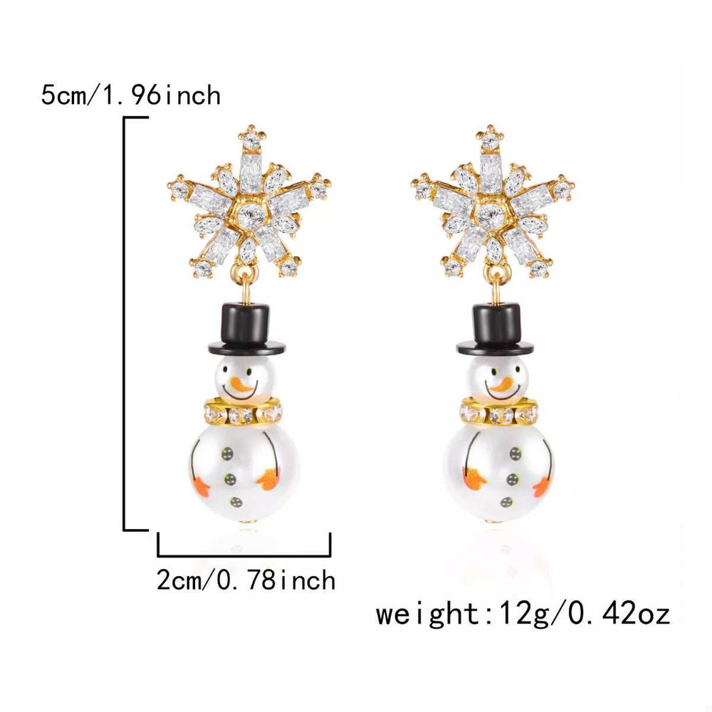 Christmas Snowman Drop Earrings - Trendsi - Flyclothing LLC