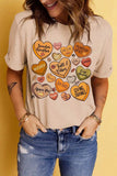 Heart Graphic Round Neck Short Sleeve T-Shirt - Trendsi - Flyclothing LLC