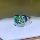 10 Carat Moissanite 925 Sterling Silver Signet Ring - Trendsi - Flyclothing LLC