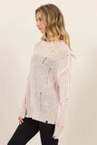 HYFVE Distressed Long Sleeve Knit Top - Trendsi - Flyclothing LLC