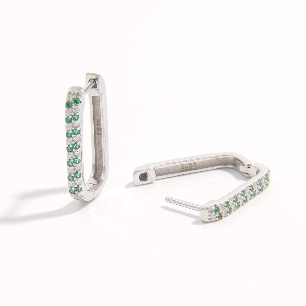 925 Sterling Silver Inlaid Zircon Earrings - Trendsi - Flyclothing LLC