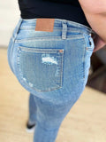 Judy Blue Full Size Mid Rise Destroy & Cuff Skinny Jeans - Trendsi - Flyclothing LLC
