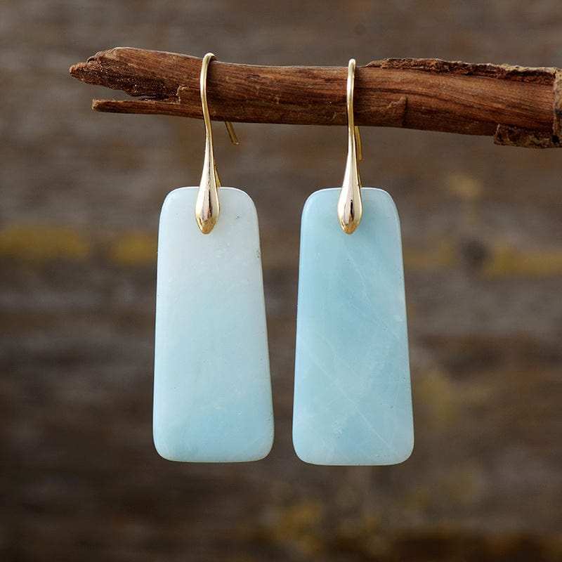 Natural Stone Geometric Shape Earrings - Trendsi - Flyclothing LLC
