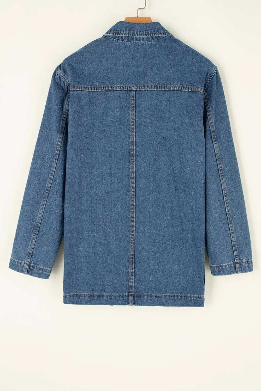 Pocketed Long Sleeve Denim Jacket - Trendsi - Flyclothing LLC