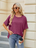 Florira Round Neck Half Sleeve T-Shirt - Trendsi - Flyclothing LLC
