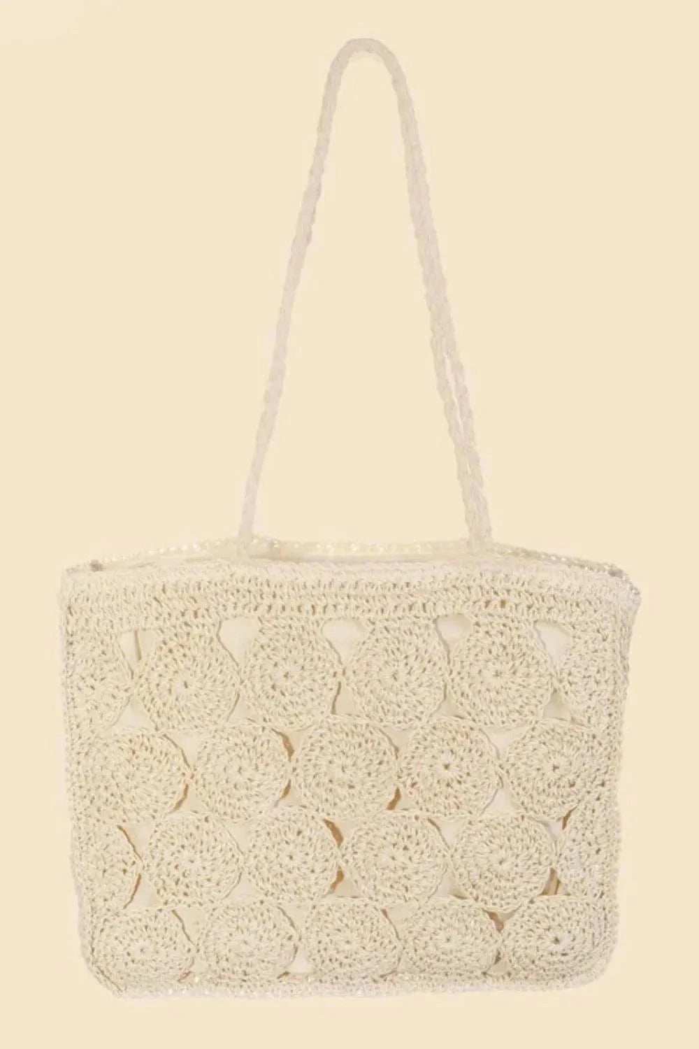Fame Square Braided Pattern Tote Bag - Trendsi - Flyclothing LLC