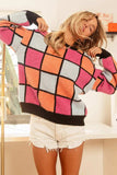 BiBi Multi Color Checker Pattern Sweater - Trendsi - Flyclothing LLC