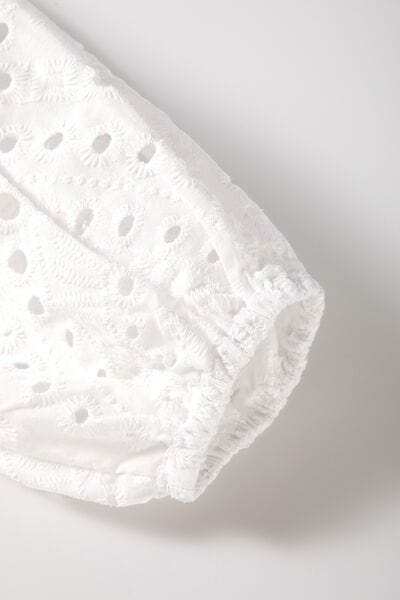 Eyelet V-Neck Long Sleeve Blouse - Trendsi - Flyclothing LLC