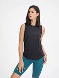Millennia Cutout Back Round Neck Active Tank - Trendsi - Flyclothing LLC